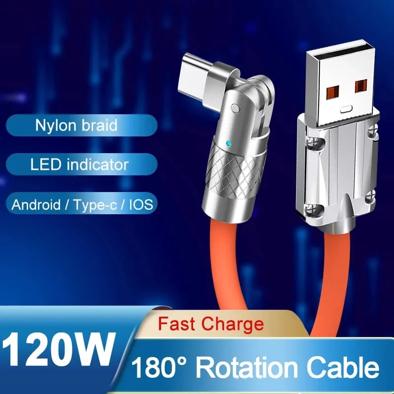 🔥180° Rotating Fast Charge Cable-free gaming while enjoying fast charging.